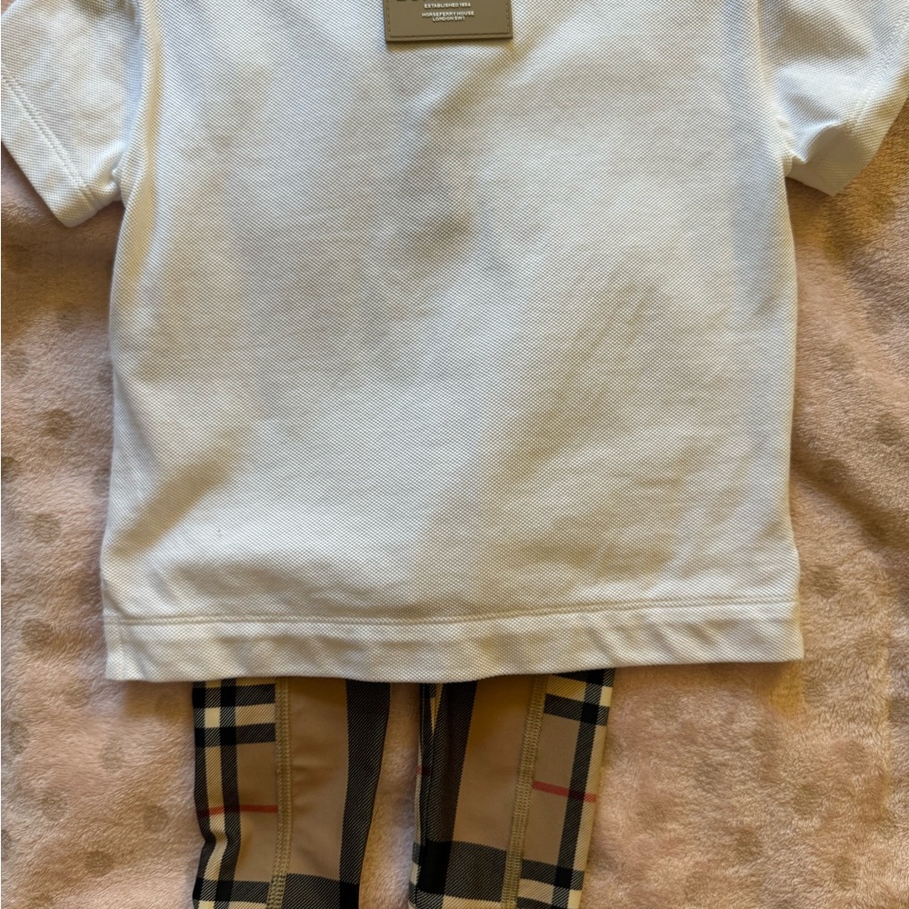 White Polo Shirt with Plaid Pants